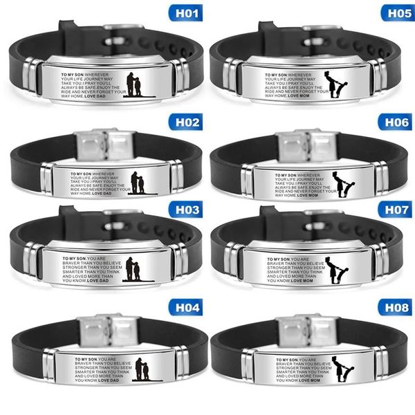 to my son silicone bracelet inspirational bracelet men's wristband silicone give boys memorial day jewelry gifts, Black
to my son silicone bracelet inspirational bracelet men's wristband silicone give boys memorial day jewelry gifts, Black