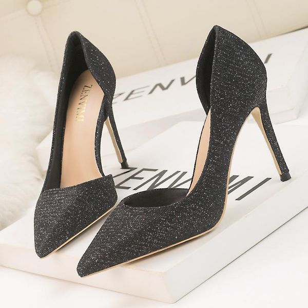 10cm pumps fine with bright face shallow mouth pointed side hollow nightclub was thin single shoes women's, Black
10cm pumps fine with bright face shallow mouth pointed side hollow nightclub was thin single shoes women's, Black