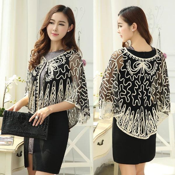 oversized women summer lace embroidery flower mesh cardigan shawl feminino elegant thin gauze see-through poncho cape jacket1, Black
oversized women summer lace embroidery flower mesh cardigan shawl feminino elegant thin gauze see-through poncho cape jacket1, Black