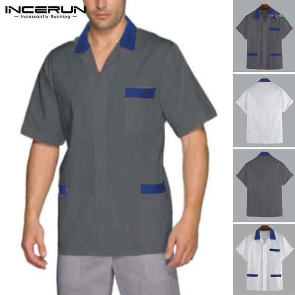 incerun 2020 summer men short sleeve shirt fashion breathable lapel pockets casual blouse streetwear mens work uniform plus size1, White;black
incerun 2020 summer men short sleeve shirt fashion breathable lapel pockets casual blouse streetwear mens work uniform plus size1, White;black