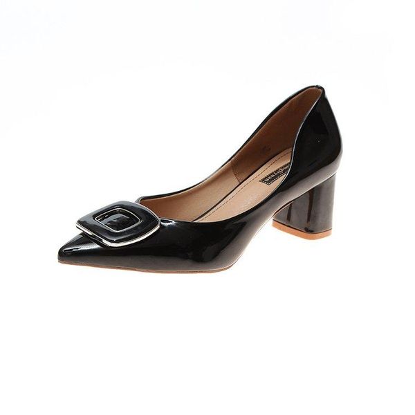 single shoes female 2021 tide new shallow mouth square head metal buckle thick with retro high heels fashion wild shoes women, Black
single shoes female 2021 tide new shallow mouth square head metal buckle thick with retro high heels fashion wild shoes women, Black
