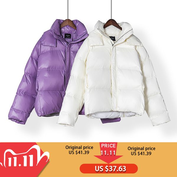 winter parkas womens puffer jacket hooded coat harajuku bubble coats korean fashion outwear 201103, Black
winter parkas womens puffer jacket hooded coat harajuku bubble coats korean fashion outwear 201103, Black