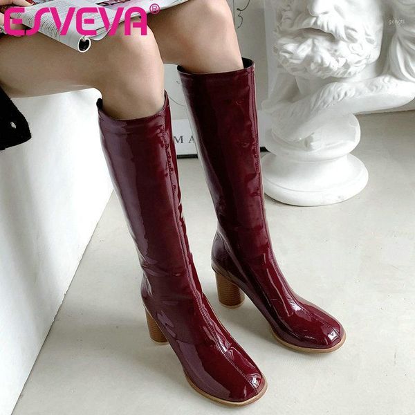 boots esveva 2021 shoes women knee-high square high heel pu leather sweet style winter motorcycle size 34-431, Black
boots esveva 2021 shoes women knee-high square high heel pu leather sweet style winter motorcycle size 34-431, Black