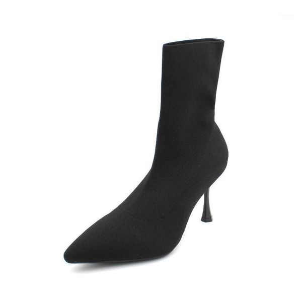 2020 autumn and winter sock boots stiletto high-heeled pointed mid-tube plus fleece socks1, Black
2020 autumn and winter sock boots stiletto high-heeled pointed mid-tube plus fleece socks1, Black