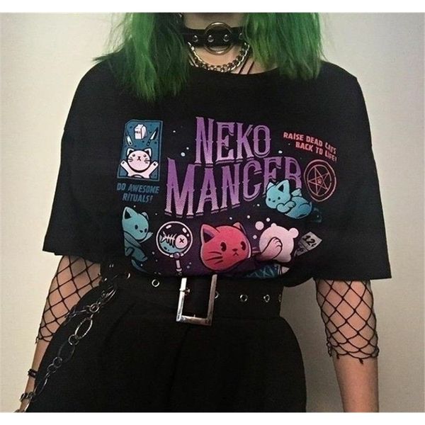 hahayule yf neko mancer t-shirt cute aesthetic grunge black tee satantic gothic clothing witch shirt t200107, White
hahayule yf neko mancer t-shirt cute aesthetic grunge black tee satantic gothic clothing witch shirt t200107, White