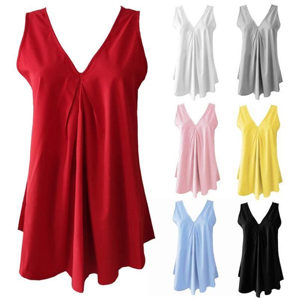 women sleeveless chiffon tank pleated drape v-neck swing tunic shirts vest kg-1096, White
women sleeveless chiffon tank pleated drape v-neck swing tunic shirts vest kg-1096, White