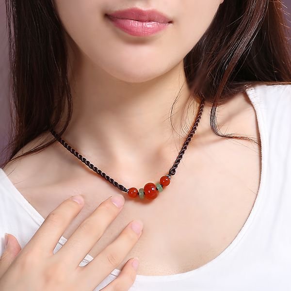 yanyu jiangnan versatile short clavicle necklace national style neckchain simple red agate decoration female accessories, Silver
yanyu jiangnan versatile short clavicle necklace national style neckchain simple red agate decoration female accessories, Silver