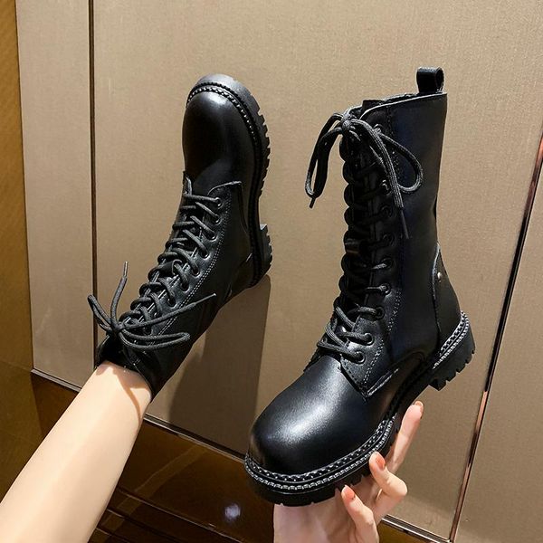 lace up boots flat heel women's rubber shoes rain boots-women winter footwear round toe booties ladies luxury designer ankle, Black
lace up boots flat heel women's rubber shoes rain boots-women winter footwear round toe booties ladies luxury designer ankle, Black