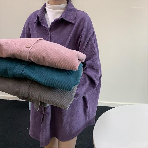 women's jackets women corduroy shirt blouse coat long sleeve button loose shirts ladies korean spring autumn oversize female1, Black;brown
women's jackets women corduroy shirt blouse coat long sleeve button loose shirts ladies korean spring autumn oversize female1, Black;brown