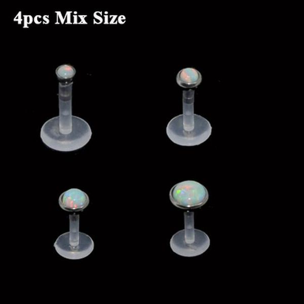 lot 4pcs opal 17 stone bioplast labret monroe lip stud fire opal ear cartiliage tragus helix piercing stud ring 16g body q sqcssr, Silver
lot 4pcs opal 17 stone bioplast labret monroe lip stud fire opal ear cartiliage tragus helix piercing stud ring 16g body q sqcssr, Silver