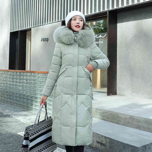 women's wool & blends winter jacket x-long solid female coat hooded slim with fur collar thick oversized cotton padded casual woman par, Black
women's wool & blends winter jacket x-long solid female coat hooded slim with fur collar thick oversized cotton padded casual woman par, Black