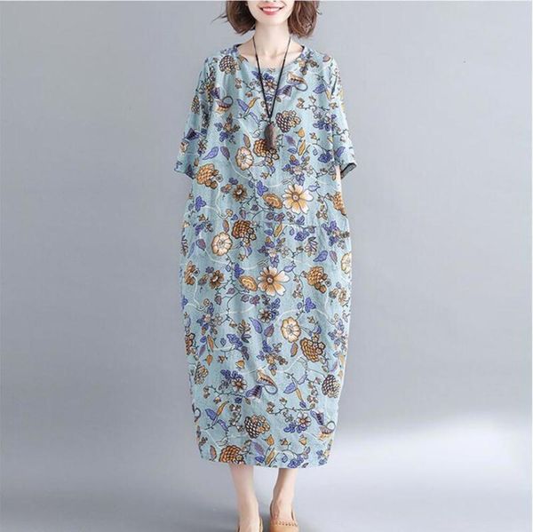 style summer new cotton hemp mingzu literature and art fat mm200kg loose short sleeve dress, Black;gray
style summer new cotton hemp mingzu literature and art fat mm200kg loose short sleeve dress, Black;gray