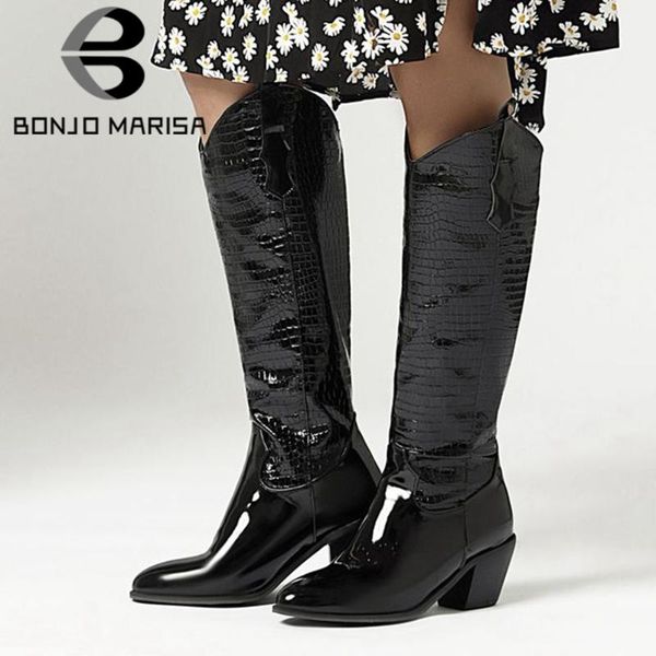 boots bonjomarisa arrival big size 46 square heels stylish winter shoes women vintage knee high western, Black
boots bonjomarisa arrival big size 46 square heels stylish winter shoes women vintage knee high western, Black