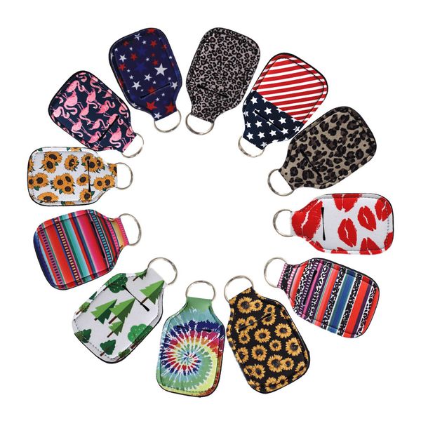 30ml дезинфицирующее средство для рук неопрена брелок мини пустая бутылка крышка белого цвета прямоугольник форма chapstick держатель dha696