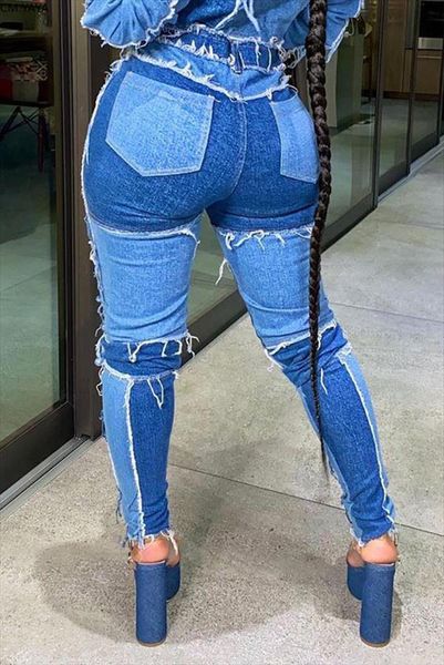 women patchwork denim pants retro jeans ripped pencil panelled trousers street skinny high waist lady jean pants, Blue
women patchwork denim pants retro jeans ripped pencil panelled trousers street skinny high waist lady jean pants, Blue