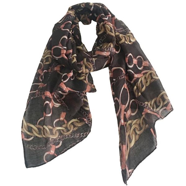 scarves fashion lightweight women scarf sheer dark brown chain striped print polyester gifts lady small 180*50cm, Blue;gray
scarves fashion lightweight women scarf sheer dark brown chain striped print polyester gifts lady small 180*50cm, Blue;gray