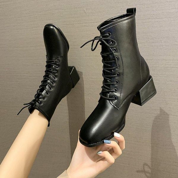 shoes round toe women's rubber boots luxury designer boots-women booties ladies lace up rain fashion 2021 rock med ankle hoof, Black
shoes round toe women's rubber boots luxury designer boots-women booties ladies lace up rain fashion 2021 rock med ankle hoof, Black
