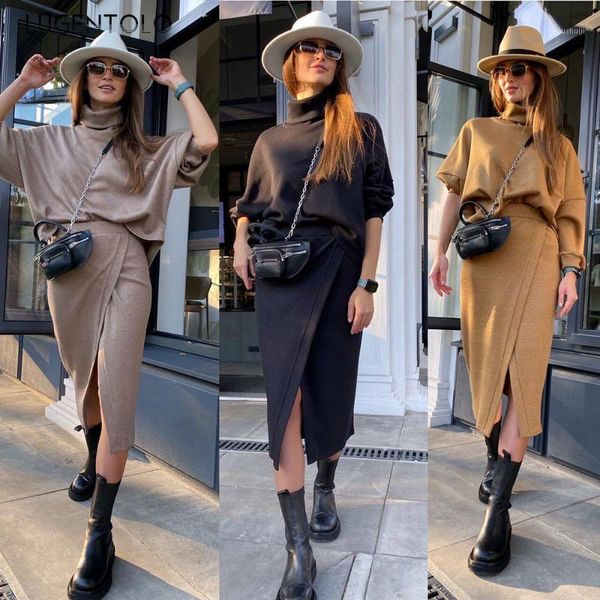 lugentolo women two-piece set eleagnt autumn winter solid casual long sleeve turtleneck split skirt female sets1, Gray
lugentolo women two-piece set eleagnt autumn winter solid casual long sleeve turtleneck split skirt female sets1, Gray