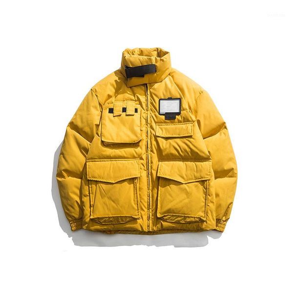 2019 winter new collar frock cotton-padded jacket men's loose tide brand big pocket solid color casual cotton men1, Black
2019 winter new collar frock cotton-padded jacket men's loose tide brand big pocket solid color casual cotton men1, Black