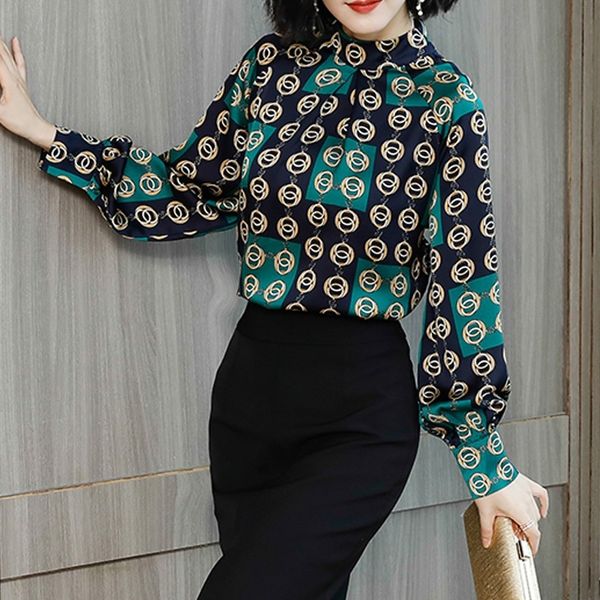 fashion spring retro style stand-up feminine long sleeve wild office women blouse t200502, White
fashion spring retro style stand-up feminine long sleeve wild office women blouse t200502, White