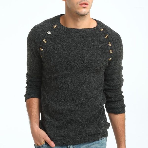men's sweaters isurvivor 2021 fashion button stitching solid color slim long-sleeved sweater men's casual wild round neck pullover, White;black
men's sweaters isurvivor 2021 fashion button stitching solid color slim long-sleeved sweater men's casual wild round neck pullover, White;black