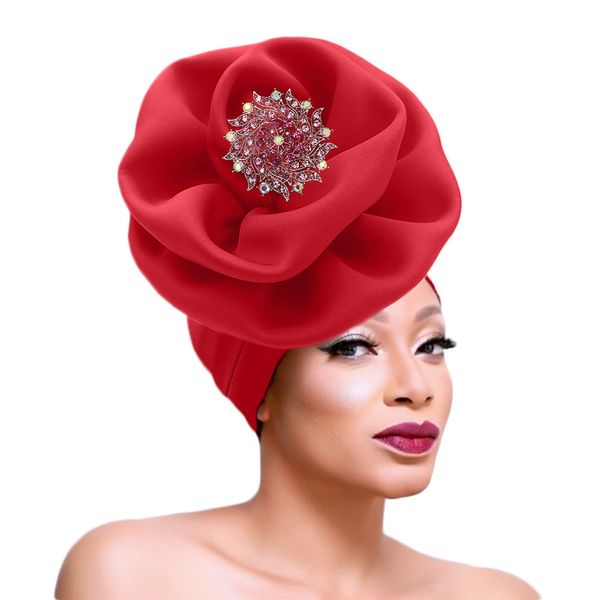 women auto gele headtie african nigerian turban headwrap traditional rose flower autogele for wedding party
women auto gele headtie african nigerian turban headwrap traditional rose flower autogele for wedding party