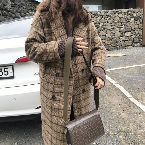 2020 autumn winter women's new woolen coat female fashion versatile plaid long windbreaker coats womens plus size fashions1, Black
2020 autumn winter women's new woolen coat female fashion versatile plaid long windbreaker coats womens plus size fashions1, Black