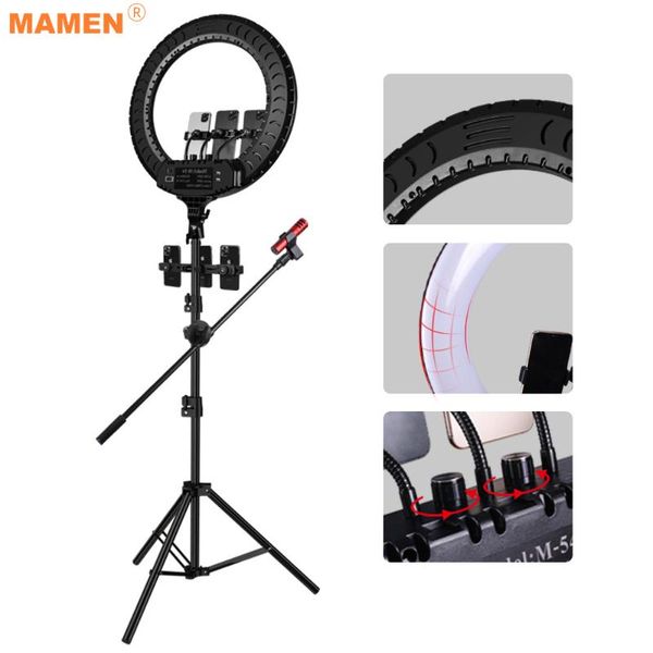 mamen 21 дюймового 54cm led ring light диммируемого video studio фотография освещение для dslr youtube live streaming фото со штативом
mamen 21 дюймового 54cm led ring light диммируемого video studio фотография освещение для dslr youtube live streaming фото со штативом