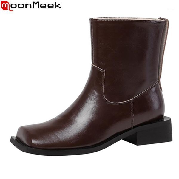 moonmeek 2021 new arrival ankle boots genuine leather boots women low heel square toe slip-on autumn ladies shoes black1, Black
moonmeek 2021 new arrival ankle boots genuine leather boots women low heel square toe slip-on autumn ladies shoes black1, Black