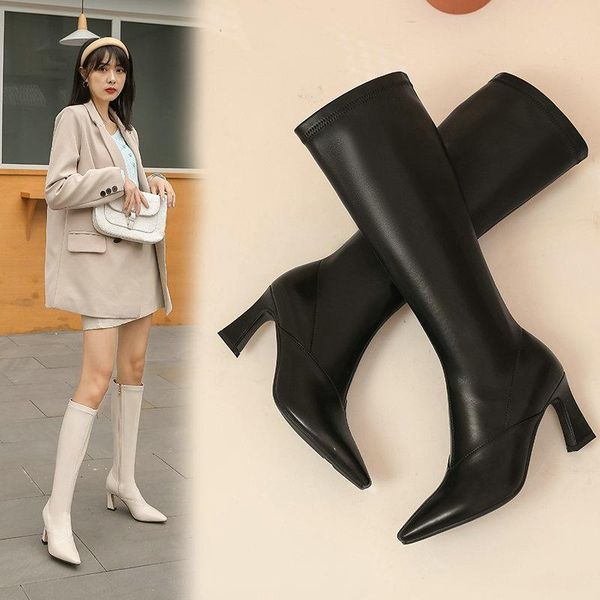 2021 autumn winter pointed toe zipper long boots knee high women boots superfine fiber thin high heel women shoes size 34-43, Black
2021 autumn winter pointed toe zipper long boots knee high women boots superfine fiber thin high heel women shoes size 34-43, Black