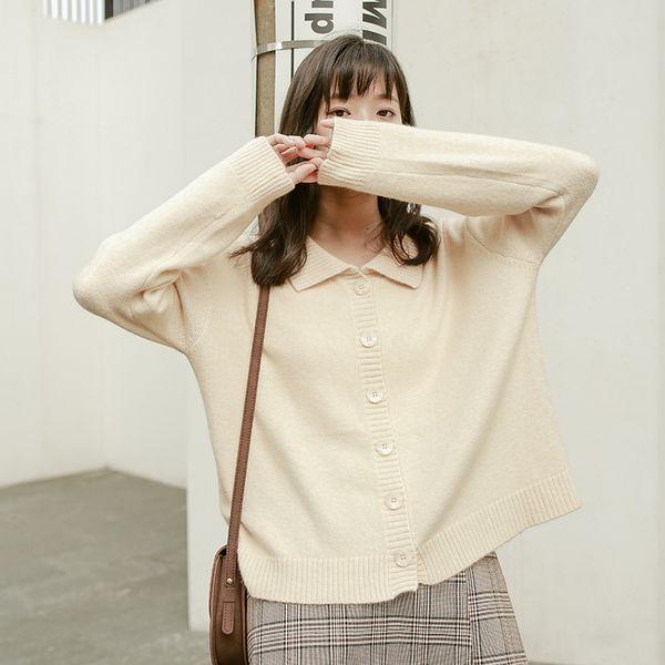 2020 autumn new korean version small fresh and loose versatile solid color sweater small short sweater cardigan women fvrwl, White;black
2020 autumn new korean version small fresh and loose versatile solid color sweater small short sweater cardigan women fvrwl, White;black