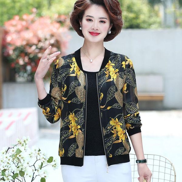 2020 ladies zipup jacket summer organza floral print long sleeve perspective sunscreen outwear women casual basic coat t1141, Black;brown
2020 ladies zipup jacket summer organza floral print long sleeve perspective sunscreen outwear women casual basic coat t1141, Black;brown