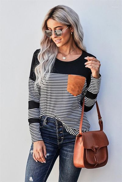 long sleeve striped panelled tees slim casual fashion female clothing womens designer luxury tshirt spring autumn, White
long sleeve striped panelled tees slim casual fashion female clothing womens designer luxury tshirt spring autumn, White