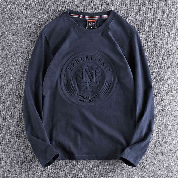 men's t-shirts autumn and winter all cotton washable frosted fabric three-dimensional embossing men's casual versatile round neck, White;black
men's t-shirts autumn and winter all cotton washable frosted fabric three-dimensional embossing men's casual versatile round neck, White;black