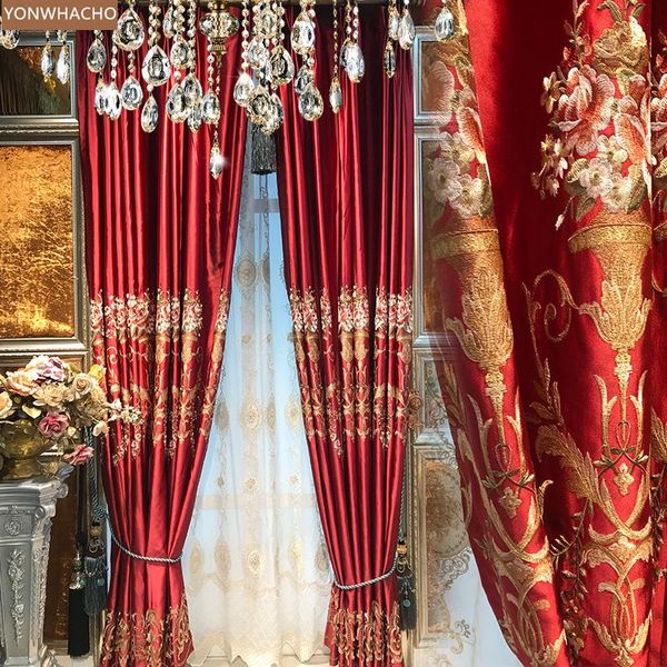 custom curtains luxury red embroidery american korean floor window wedding room thick cloth blackout curtain tulle drapes b595
custom curtains luxury red embroidery american korean floor window wedding room thick cloth blackout curtain tulle drapes b595