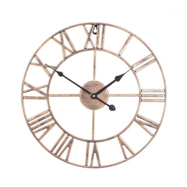 wall clocks 40/50cm nordic metal roman numeral retro round large mute clock hollow quartz watch outdoor home decoration1
wall clocks 40/50cm nordic metal roman numeral retro round large mute clock hollow quartz watch outdoor home decoration1