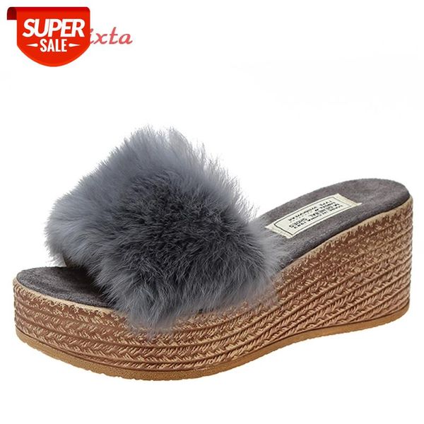aphixta 7cm wedge heels warm fur women slippers wood grain women's shoes winter platform women shoes home slipper zapatos mujer #n437, Black
aphixta 7cm wedge heels warm fur women slippers wood grain women's shoes winter platform women shoes home slipper zapatos mujer #n437, Black