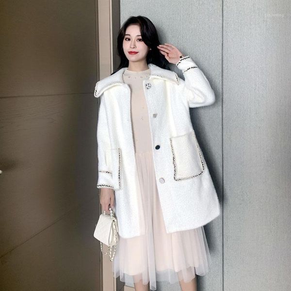 jxmyy 2021 female autumn and winter small fragrant wind woolen coat temperament mink velvet loose coat student1, Black
jxmyy 2021 female autumn and winter small fragrant wind woolen coat temperament mink velvet loose coat student1, Black