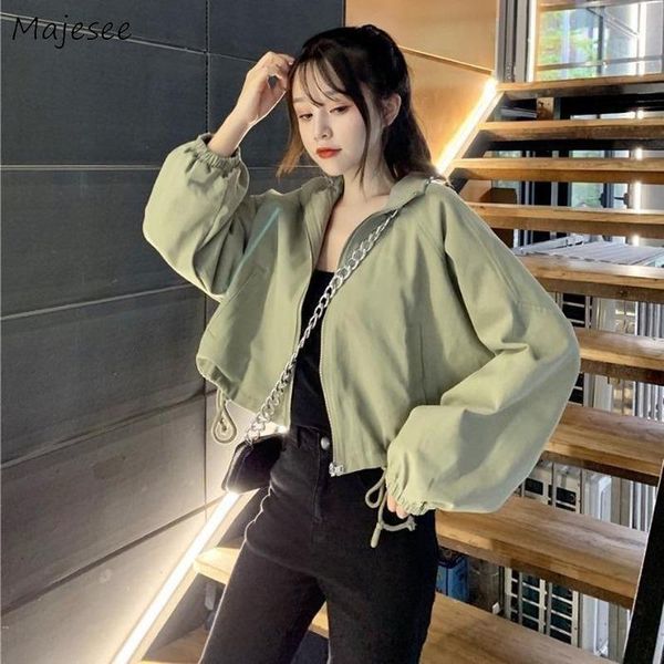 women's jackets basic women solid crop turn-down collar lantern sleeve korean style students simple design chic harajuku fashion ladies, Black;brown
women's jackets basic women solid crop turn-down collar lantern sleeve korean style students simple design chic harajuku fashion ladies, Black;brown