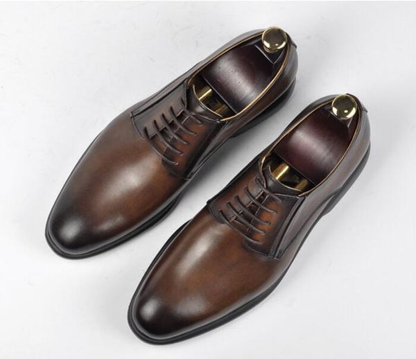 new fashion men's shoes formal dress business oxfords mix colour handmade vintage luxury smart casual genuine leather derby shoe, Black
new fashion men's shoes formal dress business oxfords mix colour handmade vintage luxury smart casual genuine leather derby shoe, Black