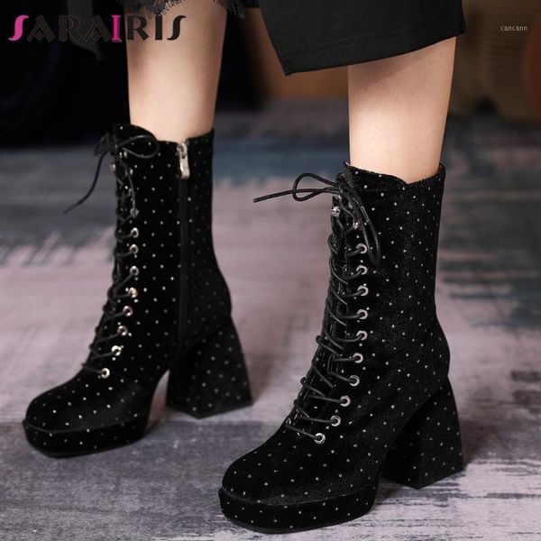 sarairis lady casual daily designer boots spring lace up high heels round toe solid boots women spring brand shoes woman1, Black
sarairis lady casual daily designer boots spring lace up high heels round toe solid boots women spring brand shoes woman1, Black