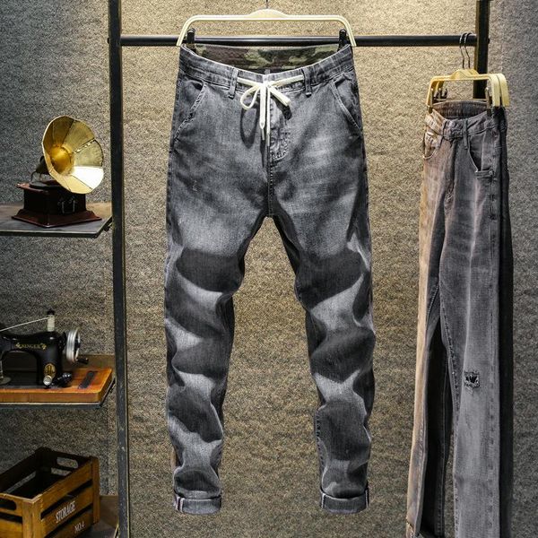 leosoxs spring jeans men denim black solid color casual washed straight drawstring trousers fashion wild male, Blue
leosoxs spring jeans men denim black solid color casual washed straight drawstring trousers fashion wild male, Blue