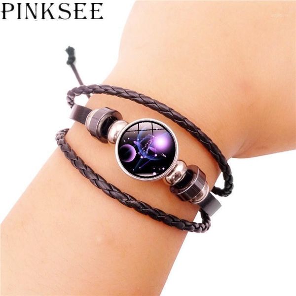 pinksee 12 constellation zodiac crystal beads leather bracelet punk style charm jewelry hand-woven beaded bracelet wholesale1, Black
pinksee 12 constellation zodiac crystal beads leather bracelet punk style charm jewelry hand-woven beaded bracelet wholesale1, Black