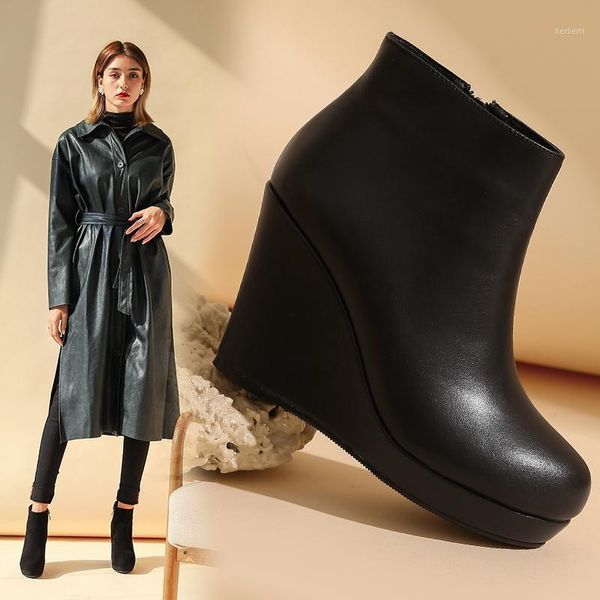 boots cow leather woman wedges platform high heels 2021 autumn winter concise party working ankle1, Black
boots cow leather woman wedges platform high heels 2021 autumn winter concise party working ankle1, Black