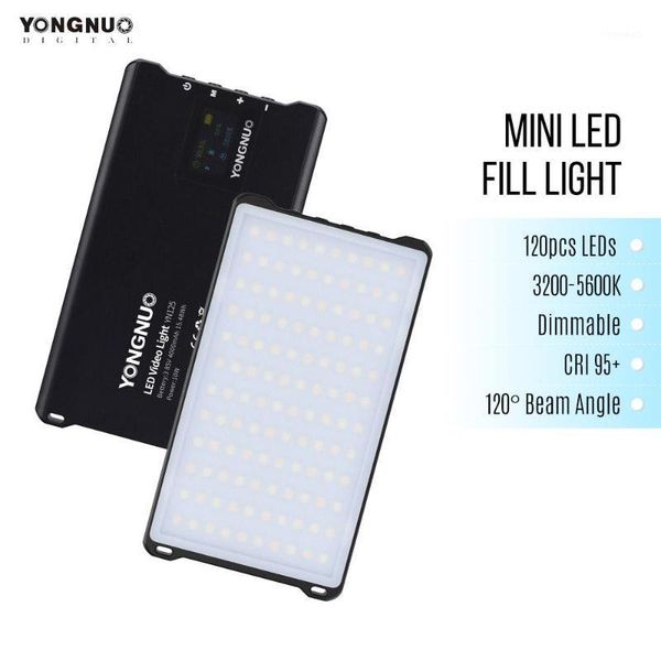 yongnuo yn125 mini led fill light 3200-5600k pgraphy lamp 120leds dimmable built-in battery for video selfie taking p1
yongnuo yn125 mini led fill light 3200-5600k pgraphy lamp 120leds dimmable built-in battery for video selfie taking p1