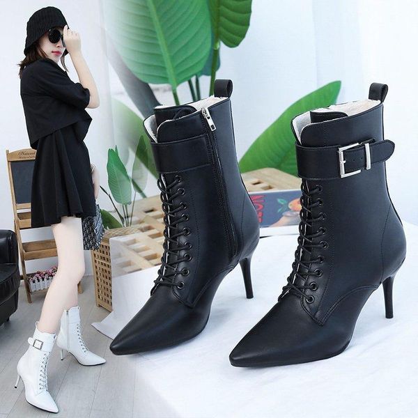 autumn stiletto lace up ankle boots women pumps pointed toe casual fashion boots strappy knight zapatillas mujer 2020, Black
autumn stiletto lace up ankle boots women pumps pointed toe casual fashion boots strappy knight zapatillas mujer 2020, Black
