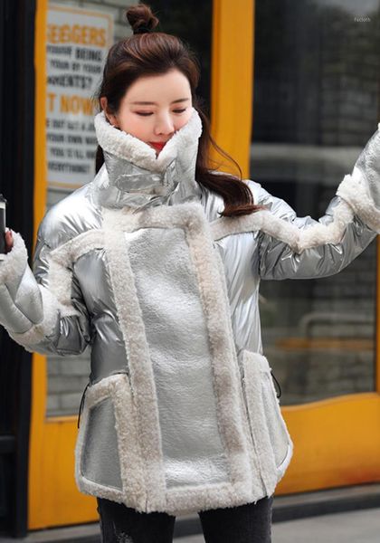 european design glossy down jacket ladies winter new lamb wool stitching warm down jacket parka female1, Black
european design glossy down jacket ladies winter new lamb wool stitching warm down jacket parka female1, Black