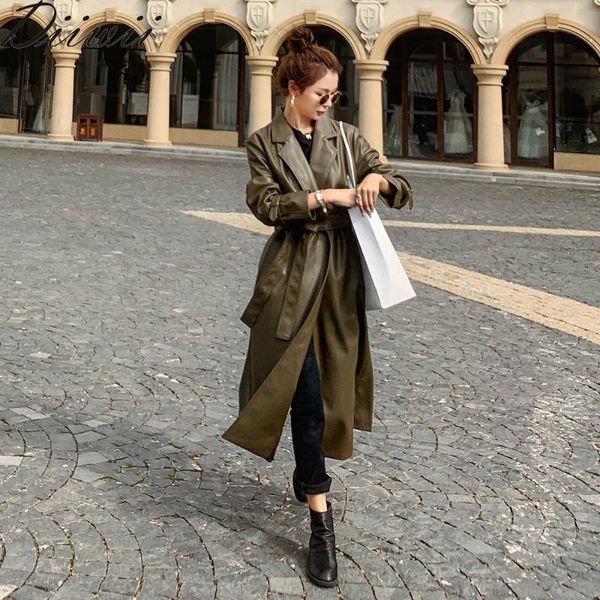 diiwii women autumn long oversized leather trench coat for 2021 long sleeve sashes loose faux leather fashion high-end, Black
diiwii women autumn long oversized leather trench coat for 2021 long sleeve sashes loose faux leather fashion high-end, Black