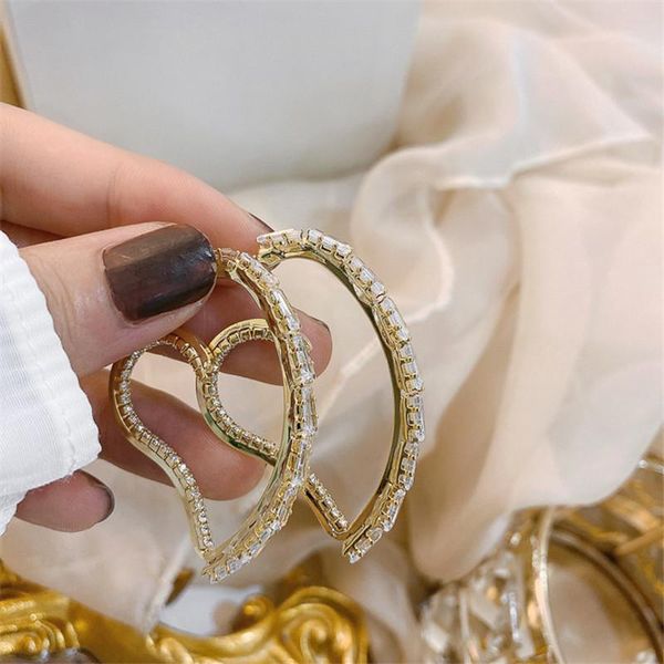 fyuan korean style heart zircon hoop earrings for women bijoux geometric crystal earrings statement jewelry gifts, Golden;silver
fyuan korean style heart zircon hoop earrings for women bijoux geometric crystal earrings statement jewelry gifts, Golden;silver