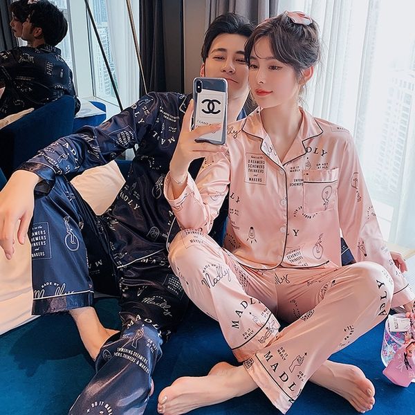 zc7h collar upscale couples pajamas sets men women new sleeve turn-down sleepwear flower printed long homewear soft faux silk satin, Black;red
zc7h collar upscale couples pajamas sets men women new sleeve turn-down sleepwear flower printed long homewear soft faux silk satin, Black;red